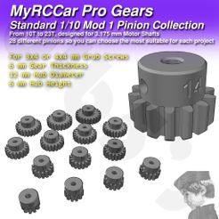 MyRCCar Pro Gears Standard 1/10 Mod 7 Pinion Collection From 10T to 23T, designed for 3. We mm Motor Shafts . ale = Moh PCP Ye 2rd iillih Teele) Tel Sie OEinigGed LN LCKHeSS A iiltih mibie) Baie i i=y oS 6 ©) ili) beled) info dehe RC Car Mod 1 Standard Motor Pinion Collection, for 3.175mm motor shafts, M3 and M4 grub screws