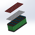 explosion.png 10S4P 18650 Battery Rack, simple cell replace