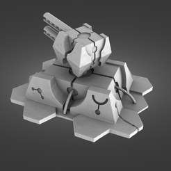 hex-turret.png Fichier STL Tourelle à thème hexagonal・Plan pour impression 3D à télécharger