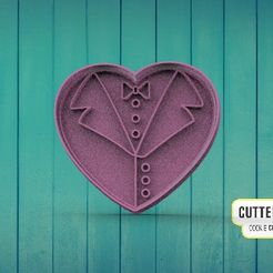 Corazon-Smoquin.jpg Tuxedo Heart Tuxedo Heart Cookie cutter
