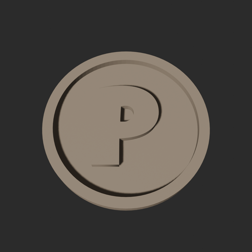 P Disc – 3D Printable Game Token 3D model