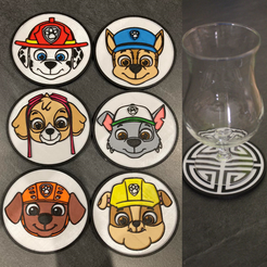 Sans-titre28.png Fichier STL 6 Coaster Paw Patrol・Modèle imprimable en 3D à télécharger