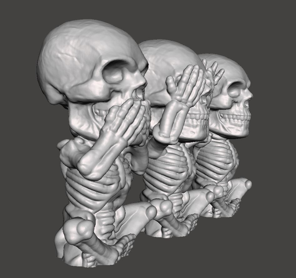 Znet3D Three Wise Skulls Soap Dish 3D Printed 