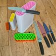 20230217_092356.jpg Contemporary Chef Kitchen Knife Knives Block Holder Storage Big and Small X2