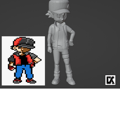 1.png 3D file Pokemon Trainer Red・Design to download and 3D print, craftykaiser