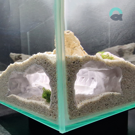 Colosseum-underwater-cave-corner-view-by-Aquireef3D.png Fish and Reptile Grotto, Colosseum Aquarium & Terrarium Cave, Fish Tank Shelter, Critter Hide, Aquascaping Tool