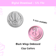 1.png STAR WARS Black Wings Cutter for Polymer Clay | Digital STL File | Clay Tools | 5 Sizes Embossing Clay Cutters for Earrings