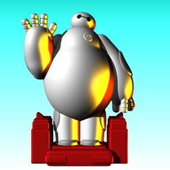 render-baymax-con-base-1.jpg Fichier STL BAYMAX DISNEY PIXAR・Plan imprimable en 3D à télécharger