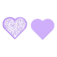HeartGiftRoses v4.stl Heart shaped gift box with rose cutout