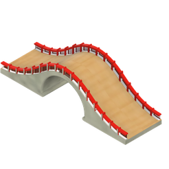 Zen-Garden-Japaneese-Bridge-Paint.png Free OBJ file Bridge for Zen Garden・Template to download and 3D print