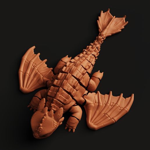 D23.9.jpg Gelenkiger Nachtschatten-Drache | Flexi-Drachen-Spielzeug | Flexi-Spielzeug