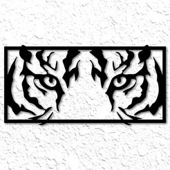 project_20230222_2150029-01.png STL-Datei Tiger Face Wall Art Tiger Wall Decor Safari・Modell für 3D-Drucker zum Herunterladen