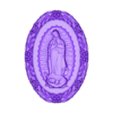virgen marco ovalado.stl virgin of guadalupe with white and gold wooden frame