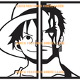 LUFFY-ZORO.png ONE PIECE - LUFFY ZORO DECORATION WALL ART - ANIME 3D PRINTING & LASER CUTTING