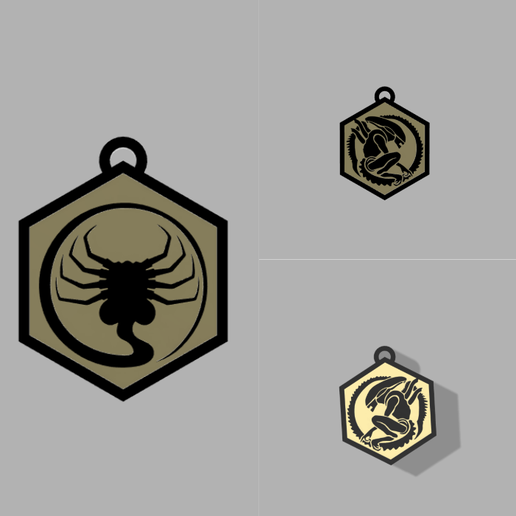 👽 ALIEN KEYCHAIN SET - LIFE CYCLE OF TERROR 👽 3D model