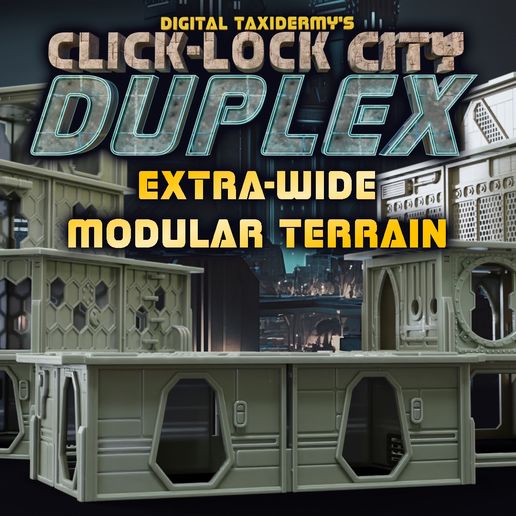 Click-Lock City – Duplex Expansion Set | Double-Width Modular Building STL Pack
