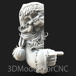 1.png 3D file 3D Model STL File for CNC Router Laser & 3D Printer Santa Claus 14・3D print object to download
