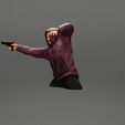 3DG2-0006.jpg Gangster man in hoodie shooting gun leaning out the window of the car