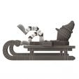 Wireframe-Low-MS-49.jpg Christmas Sleigh with Melted Flexi Snowman.Print-in-place. (No Supports and no Rafts)