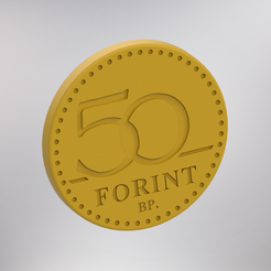 50Ft_holder_top.png STL-Datei 50 Ft (HUF) Münzhalter・3D-Drucker-Vorlage zum herunterladen