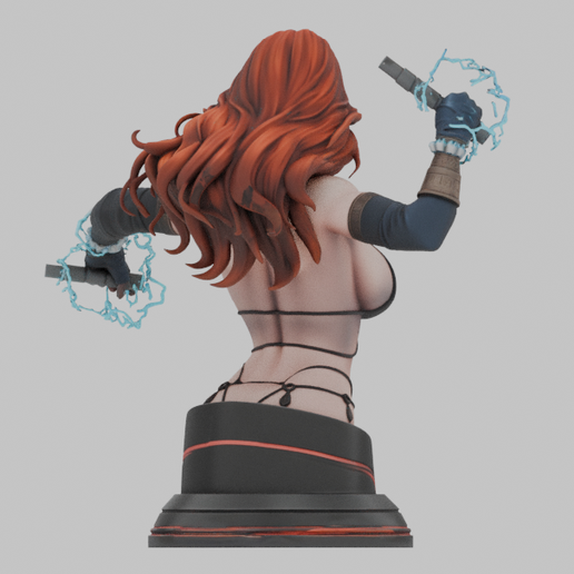 👤 Black Widow Marvel Bust - 3D Printable Statue with Lightning Effects ...
