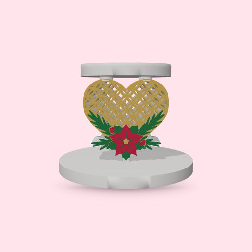 Lattice Heart Poinsettia Candle