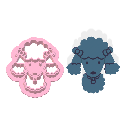 Poodle .polymer clay cutter 6 size 3D model
