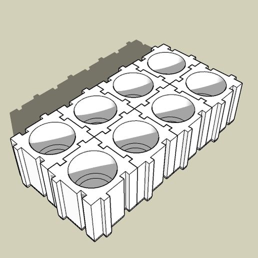 Modular Cube Vallejo Paint Bottle holder 3D model