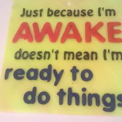 WP_20150929_17_03_13_Pro.jpg Файл STL Awake Not Ready Sign・Модель для загрузки и 3D печати