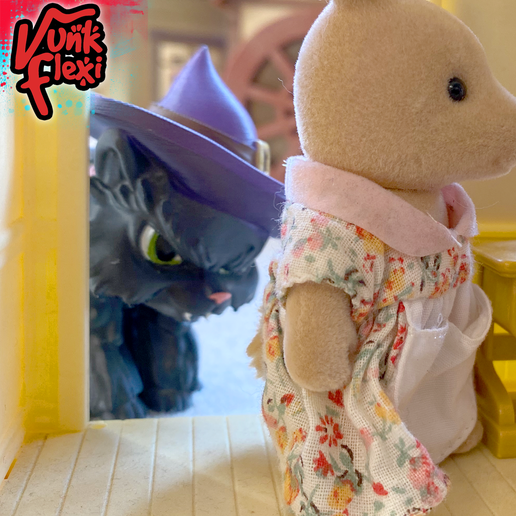 06.png Halloween Black Cat MultiColor Flexi Print-In-Place + figure & keychain