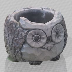 3.JPG STL file Owl pot no support・3D printable design to download
