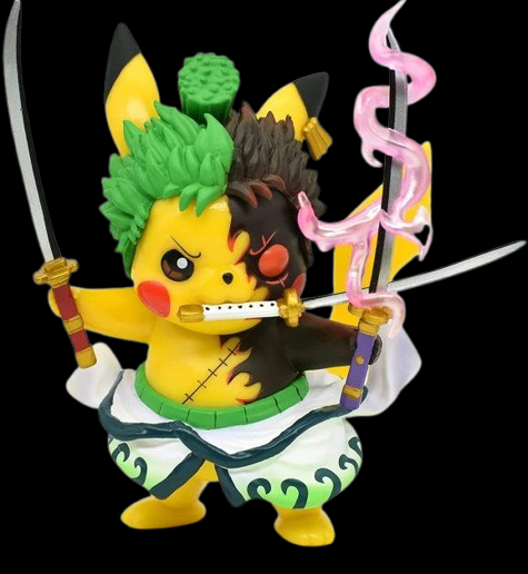 Figure Pikachu cosplay Roronoa Zoro One Piece.