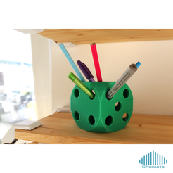 2.png Free STL file Dice Pencil Holder・Template to download and 3D print