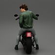 3DG-0005.jpg Young man sitting on his motorbike - Separated and non separated