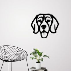 Demo.jpg STL file Dog face wall decoration・3D printing model to download