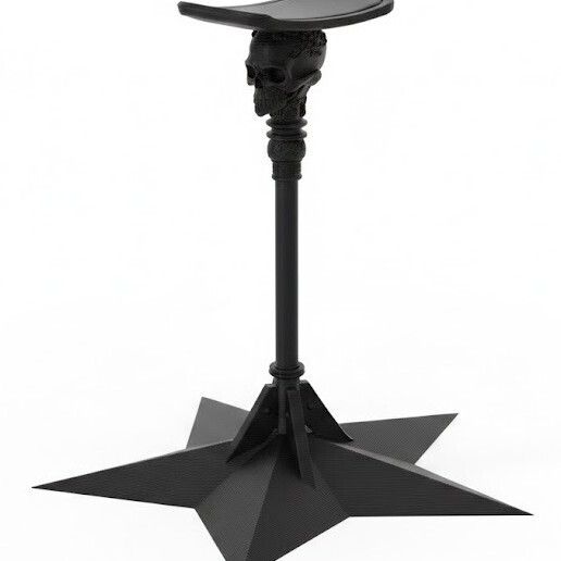 Headphone Stand - Skull Staff with Star Base