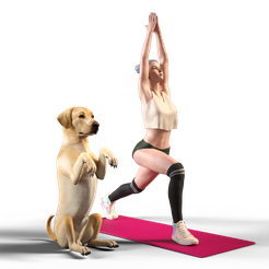 yogadog3.png STL file YOGA WITH MY DOG 3・3D printer model to download