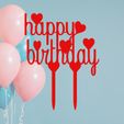 happy-birthday-hearts.jpg Happy Birthday hearts love Cake topper