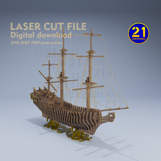 Yacht Laser Cut Rc Boat Plans The Black Pearl Fan Art Sailboat