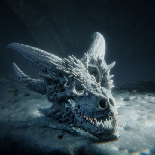 mythical creatures drawings dragon skull