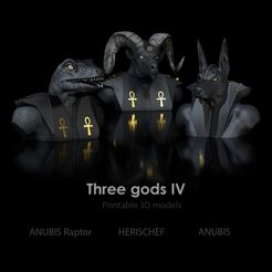 Shop1.jpg 3D file Gods 3 Pack IV - Raptor- Heresiarch and Anubis Bust- STL- Print File -High Polygon・3D printer design to download