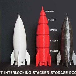 ROCKETZ.jpg STL-Datei 'ROCKETZ'... Interlocking Storage Stages and Fun Model kostenlos・Objekt zum Herunterladen und Drucken in 3D