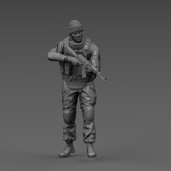 soldado.14.png STL file UKRAINIAN SOLDIER SHOOTING WITH CAP V2・3D print object to download