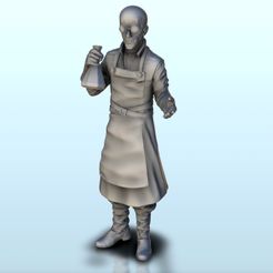 59.jpg STL file Bald scientist with vial 10 (+ supported version) - Post-Apo Zombies universe 15mm 20mm 28mm 32mm 42mm・3D printable design to download, Hartolia-Miniatures
