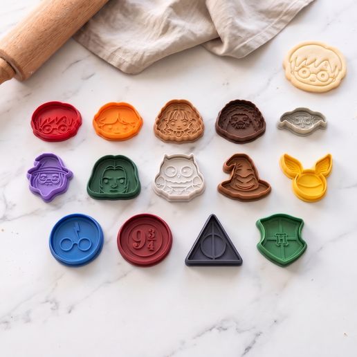 Harry Potter Cookie Cutters & Stamps - 14 Pack