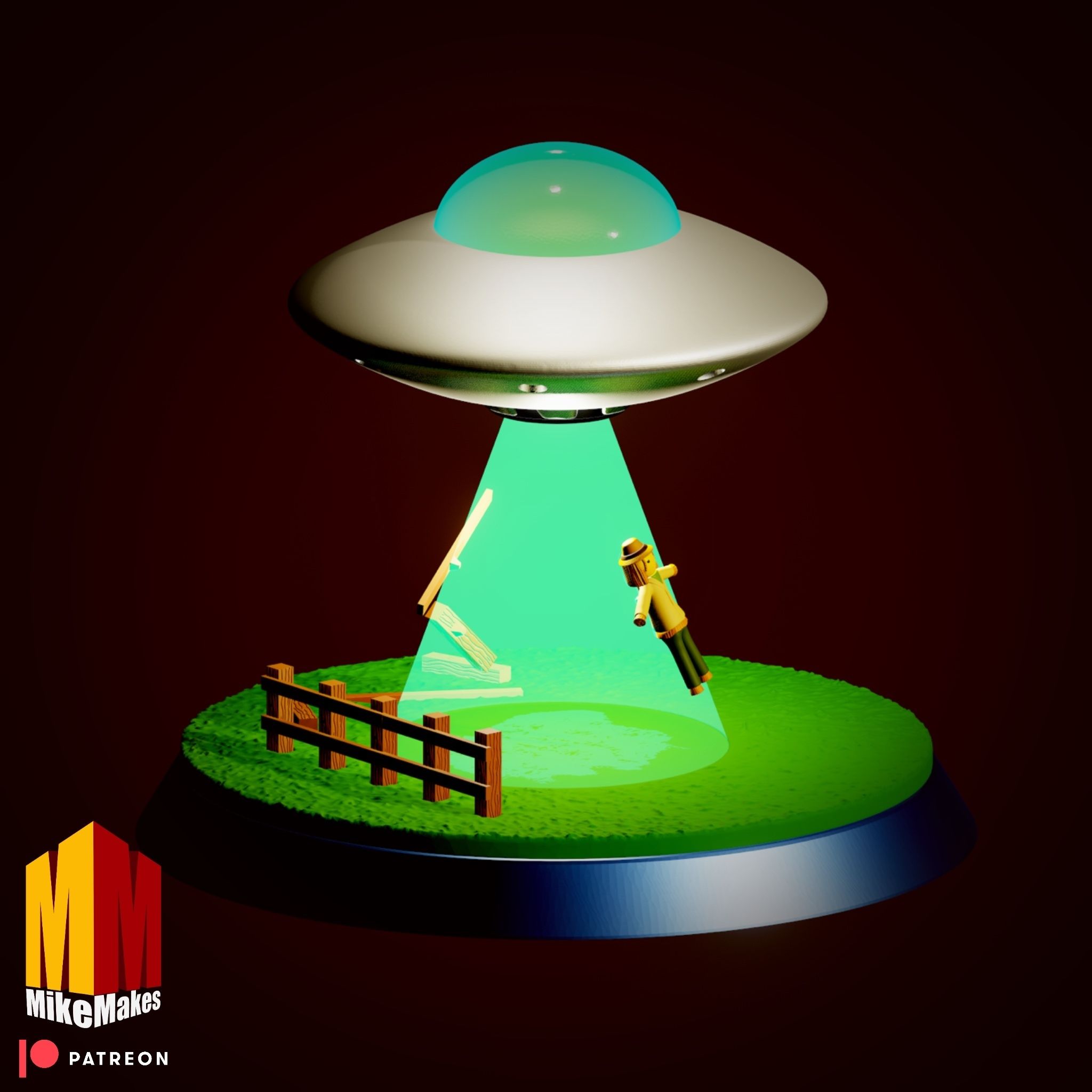 3D file Alien Abduction Diorama STL・3D printable model to download・Cults