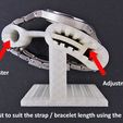 adjust_display_large.jpg Free STL file Watch and Bracelet Stand - Convenient / Adjustable / Space Saving・3D printer design to download