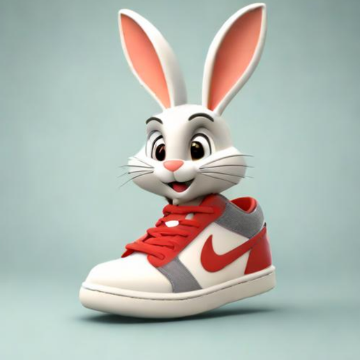 🇯🇴 Bugs Bunny Peeking from Nike Air Jordan Shoe・ STL File for