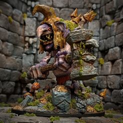 1675348269639.jpg 3D file Stone troll boss with huge hammer.・Template to download and 3D print