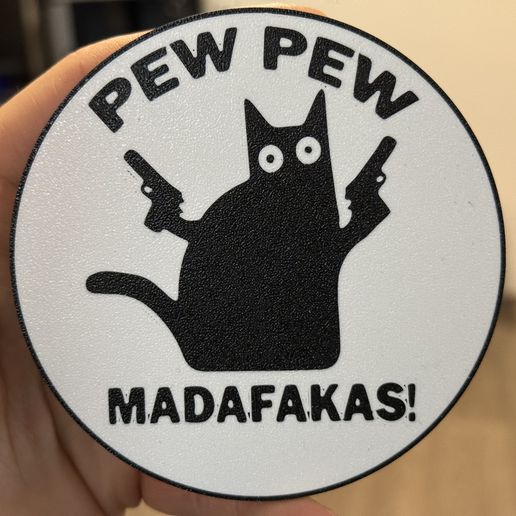 Cat Pew Pew coaster